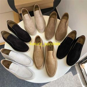 Open Walk Chukka Boots Designer Loropinas Shoes Loropinas High Top Deep Mouth Loafers Lp Short Boots Genuine Leather Frosted One Legged Women's Short Boots HBFS