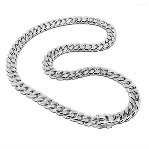 Kedjor Fashion 925 Sterling Silver Solid Miami Cuban Link Chain Halsband Tjock Big Choker för män pojkar 