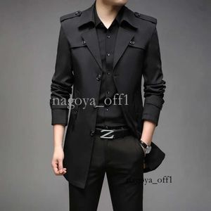 Men's Trench Coats Spring Men Fashion England Style Long Mens Casual Outerwear Jackets Windbreaker Brand Clothing 2023 950