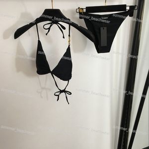 Designer Swimsuit Bikini Sexy V Neck Push Up Bra String Briefs Suit Stylish Backless Bikini Summer Beach Holiday Swimwear