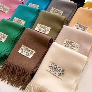 Lenços do Instagram Lenço de lenço feminino Imitação de inverno Cashmere 2023 Novo Japonês e Coreano Versátil Casal de Lenço A quente do Shawl masculino