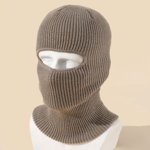 Candy Color Cute Full Face Cover Ski Mask Hat Bear Ear Balaclava Knitted Hats Outdoor Cycling Ear Protection Hat Beanies Hat Men 231220