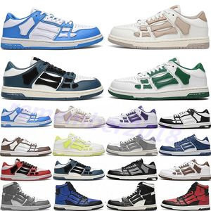 Designer Casual Shoes Skel Top Low Bone Leather Sneakers Skeleton Blue Red White Black Green Gray Men Women Outdoor Training Shoes 36-45 R20