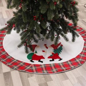 パーティーの装飾クリスマスフロアマットレッド格子縞のアンチフェードシーンレイアウトクリスマス屋内飾りツリースカート用品
