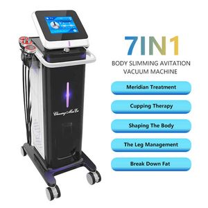 Multi-effekt allt-i-ett 80K Vakuumkavitation Fat Explosion Slimming RF Micro Current Dedding Therapy Skin Detox 7 HANDLAR FACE LIFT ANTI-RINKING UTRUSTNING