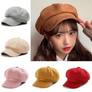 Berets Retro Sboy Caps Für Frauen Gatsby Achteckige Baker Erreichte Baskenmütze Fahren Hut Weibliche Sonnenschutz Hüte Maler Tour Cap