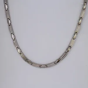 Correntes Pure Titanium Luxury Collace Clavicle Chain Colar colares de pingente transversal de bambu brilhante 51 0,6cm