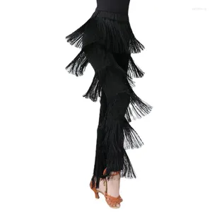 Stage Wear Large Size Latin Dance Fringed Pants For Women Bullfighting Jazz Tango Costume Performance