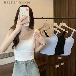 Kvinnors tankar Camis Crop Top Women Sexig Slest Tops Fashion Fe Underwear Lady's Camisole Girl Basic T-shirt Vest Lingerie Bras Tube Tops Hot L231220