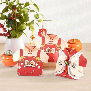 Present Wrap 10st År Candy Box Chinese Wind Tang Suit Packaging Spring Festival Navidad Folding