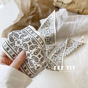 Scarves Cashew Nuts Small Silk Scarf Women's Spring And Summer Imitation Hair Band Streamer Tie Bag Ins Decorative