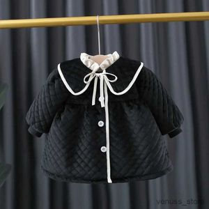 Girl's Dresses Infant Baby Girls Dress Coat Winter Virgins In Polyster Cotton Velvet Clip Thickening Princess Coat Kids Children's Clothing