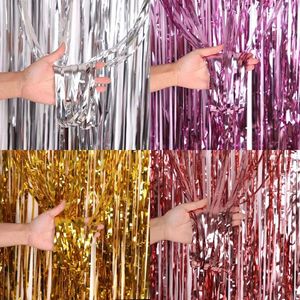 Party Decoration 2M ALUMINIUM FOIL TASSEL RIT Glitter Door Curtain Wedding Birthday