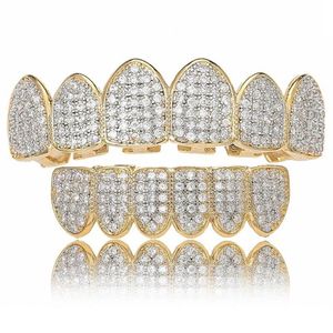 مثلج شواهد الشواهد الهيب هوب شوايات الأغطية الفضية الذهب الذهب الزركونيا الأسنان أعلى السفلية شواية الأسنان الصخور المجوهرات 21 فولت