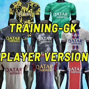 Spelarversion 2023 2024 Soccer Jerseys Maillot de Foot Mbappe Hakimi Marquinhos Verratti Football Shirt 23 24 Sergio Ramos Fabian Training Suit målvakt