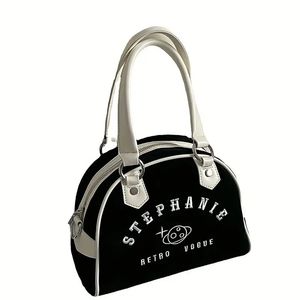 Vintage Top Handle Boston Bag Retro Bowling Bag Women Vintage American Tote Baseball Bag Medieval Premium Feeling Sweet Cool Single Shoulder Crossbody Bag