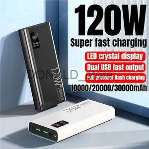 Cell Phone Power Banks 30000mah Power Bank 120W Super Fast Charging Portable Battery Charger Powerbank 100% Sufficient Capacity For iphone 14 Xiaomi J231220