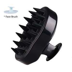 Hårborstar Scalp Massager Brush Hair Care Scrub Black Sculp Shampoo Brush Scrubber Dandruff Minska silikonens hårbotten 231220