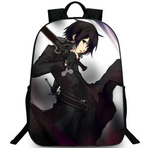 Sword Art Online plecak Kirigaya Kazuto Daypack Kirito School Bag Cartoon Packsack Drukuj Procing Picture Picture School Photo Day Pack