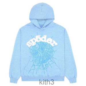 Herren Hoodies Sweatshirts 2023 New Sky Blue Sp5der Hoodie Männer Frauen 1 Hip Hop Young Thug Spider World Wide 555555 Print Pullover Hoody Light B20A