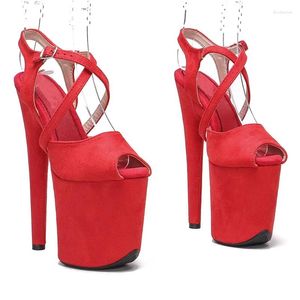 Сандалии LAIJIANJINXIA, 20 см/8 дюймов, пикантные экзотические туфли из искусственной кожи на платформе для женщин/девочек, модные туфли на высоком каблуке для танцев на пилоне, 064