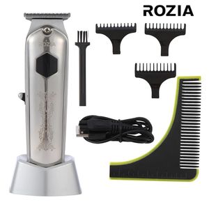 Rozia USB -uppladdningsbar hårtrimmer Barber LCD Clipper Machine Hair Cutting Beard For Men Haircut Styling Tool 231220