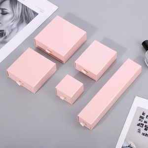 Jewelry Boxes 12pcs Travel Jewelry Drawer Cardboard Box with Black Sponge For Ring Necklace Bracelet Earring Packaging Organizer Gift Case Box 231219