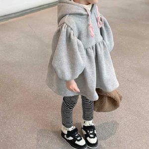 Pullover Girls Sweatshirt Hooded Corean Version Fleece Shickle Plush Top Baby Autumn Winter Style New Style Tops TopsL2312155