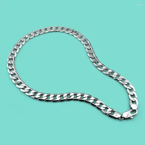 Chains Selling Men's Original Silver Necklace Classic 925 Sterling 12mm Cuban Chain Hip Hop Style Party Jewelry