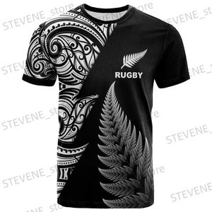 Herr t-shirts Summer Coolness Rugby Jersey Men's Fashion Sportswear T-Shirts Round Neck Boys Short Sleeve Tops Loose Overdimensionerade Male Casual Tee T231220