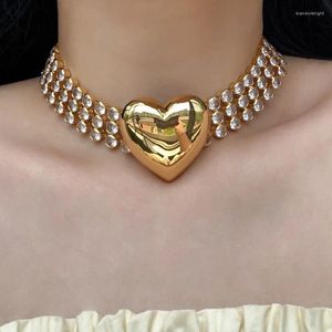 Chains Light Luxury Exaggerating Three Rows Heart-shaped Necklace