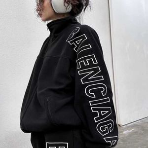 Mens Jacket Balanciigss Coat European Station 23 Home New Side broderad klassisk logotyp Shake Fleece Cotton Dress Unisex Instagram Parstil