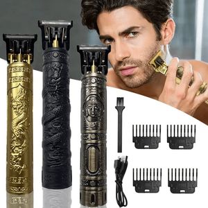 Rasoirs Lames Vintage T9 Électrique Machine De Coupe De Cheveux Clipper Professionnel Hommes Rasoir Rechargeable Barbier Tondeuse pour Dragon Bouddha 231219