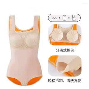 Kvinnors shapers Autumn och Winter Plush Bodysuit BRA LAPTACHABLE Best Pad Slimming Underwear Tummy Tuck Weight Gowal for Women