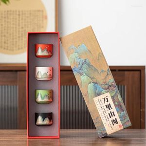 Tazze puro dipinto a mano Yuanshanlarge-CapacityTeacup Ceramic Tè tazza da tè tazza da regalo Sethigh-End Accompanisce regali