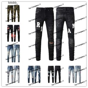 XY13 2023 New Arrivals amirs Mens AM2 Luxury Designer Denim purple AM2 Jeans Holes AM Trousers amiris Jean COOLGUY Biker Pants Man Clothing #810 dsa