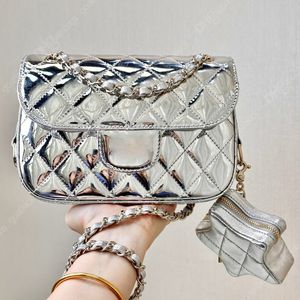 Nuevas mujeres Diseñador Star 24C Bolsos de hombro Bolso de plata de oro Moda Crossbody Negro Cadenas de cuero genuino Espejo Bolsas de calidad Bolsas clásicas 10A Calidad superior