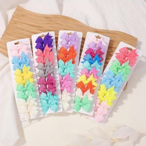 Saç Aksesuarları 10 PCS/SET Bebek Grosgrain Şerit Bowknot Klipler Kızlar İçin Taze Bows Clip Saç Teslim Barrettes Money Toddler