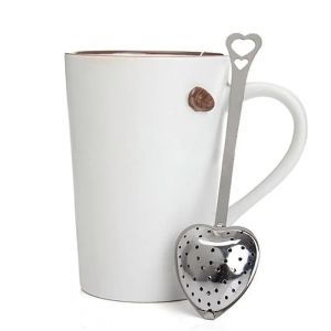 Heart Shaped tea infuser Mesh Ball Stainless Strainer Herbal Locking Tea Infuser Spoon Strainer Steeper Handle Shower Table Tool LL