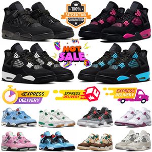 Pink Thunder 4 Basketball Shoes Men Women Jumpman 4s Black Cat Frozen Moments Pine Green Infrared Military Black Cool Grey Thunder Mens Trainers Outdoor Sneakers