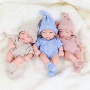 20CM Reborn Baby Puppe Kleinkind Echt Soft Touch Mini Weiche und Volle Körper Silikon Reborn Kleinkind Puppe lebensechte neugeborene Puppe Spielzeug