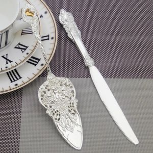 Attrezzi per torte Set di pala per matrimonio placcato argento Coltello per pane e pizza Dessert Torta Fondente Divisore Taglierina Posate europee Decorazione della casa 231219