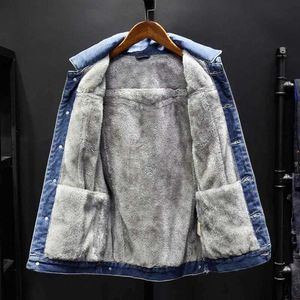 Herrenjacken 2023 Herbst und Winter Neue Mode Lässig Plus Fleece Dicke Warme Denim Mantel Männer Lose Bequeme Hohe Qualität Große Größe CoatL231126