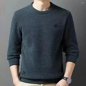 Maglioni da uomo Comodi top da uomo Maglione girocollo accogliente per pullover caldo lavorato a maglia spesso autunno inverno con tinta unita