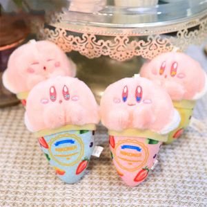 Stjärna Kirby Anime Plush Toys Kawaii Pink Plush Toy Pendant Ice Cream Cones Kirby Keychain Plush