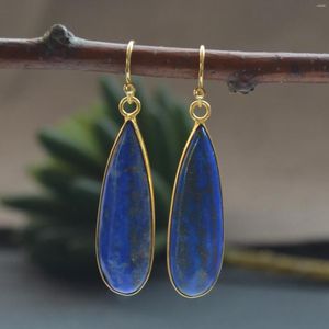 Dingle örhängen Nature Rose Quartz / Lapis Clear Amethyst Sunstone Water Drop Shape Earring For Women