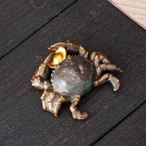 Tea Pets Chinese Set Ceramic Crab Pet Ornaments Handmade Play Creative Eight-way Rich Tray Figurine Table