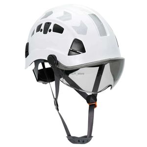 Capacetes de escalada Capacete de segurança reflexivo com óculos ABS Construção CAP Capacete protetor para escalada Capacete de trabalho ao ar livre