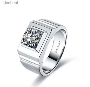 Anel solitário Solid14k White Gold Au585 Anel 0,8ct Moissanite Masculino Anel de diamante natural certificado por sexo