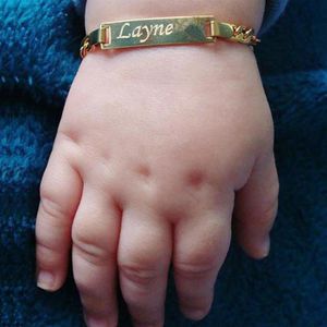 Link Chain Personalized Titanium Steel Kid Bangle Baby Customized Name Metal Bracelet For Child Girls Boy Accessories Gift 2021184u